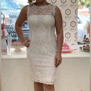 Simply Liliana White Strapless Sheath Dress